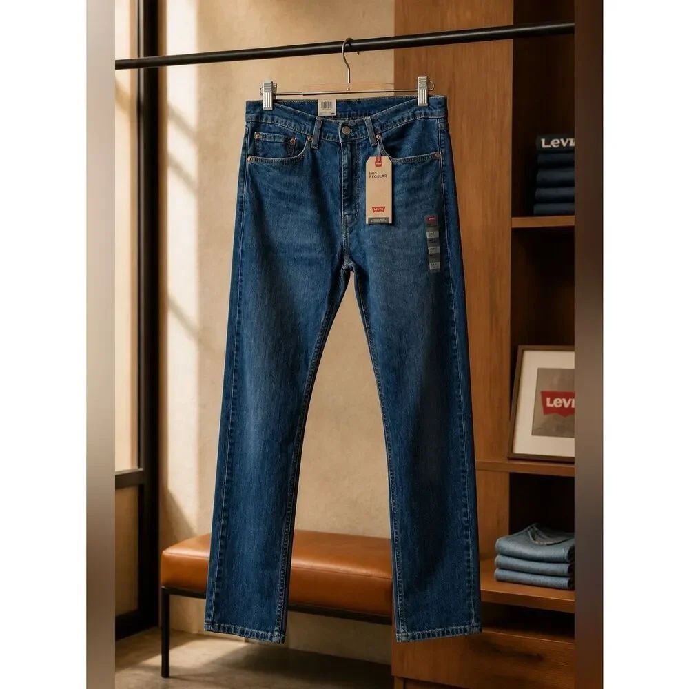 Levi's Men's 505 Regular Blue Jeans 34”x32” NWT